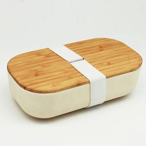 Takeaway eco bamboo fiber lunch box bio school lunchbox bento box for office and school use