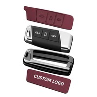 Étui pour clé en alliage de zinc et cuir pour VW Polo, Bora, Lavida, Golf, Golf GTI, coque de protection pour clé de voiture avec porte-clés