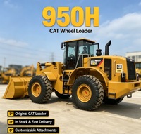 Chargeuse sur pneus CAT 950H d'occasion, 6 tonnes, avec cabine climatisée et godet personnalisé, disponible en stock