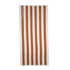 Premium high quality 100% cotton Striped Jacquard beach towel custom Embroidered logo pool bath towel beach towel