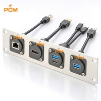 Câble d'extension USB 3.0 double port Type A et USB 3.1 Type C (D-type) à montage en panneau, 5 Gbit/s, 10 Gbit/s, encastrable pour châssis d'armoire