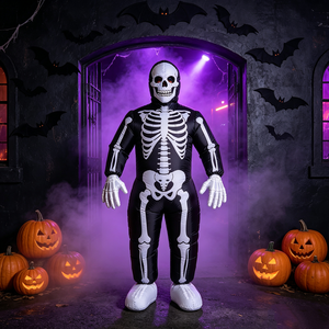 Disfraz inflable de esqueleto OEM ODM para adultos, traje de mascota de calavera inflable de cuerpo completo para Halloween, cosplay, carnaval y fiestas. - Product Image 4