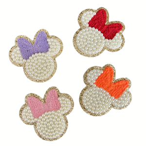 Parche adhesivo de chenilla para la cabeza de <span class=keywords><strong>Minnie</strong></span> Mouse, parche adhesivo con borde brillante de Disney Park - Product Image 2