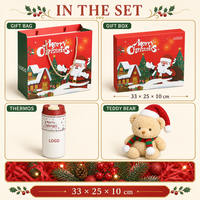 Coffret cadeau de Noël personnalisé avec gobelet, couverture, ours en peluche, panier cadeau de Noël pour événements d'entreprise, vente en gros