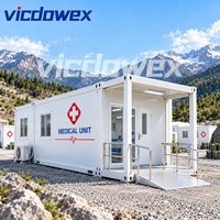 VICDOWEX Bâtiment Modulaire Préfabriqué Contemporain en Conteneurs pour Clinique, Bureau, Construction, Camp, Entrepôt, Usage Éloigné