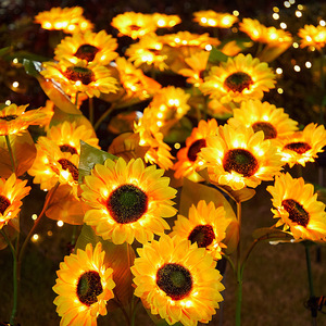 Luz de césped de camino de <span class=keywords><strong>girasol</strong></span> solar LED decorativa impermeable al aire libre para jardín, patio, terrazas, pasillo - Product Image 3