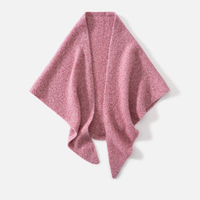 Poncho en tricot de cachemire moelleux et luxueux pour femme, élégant, sans boutons, en laine tricotée, style cardigan.