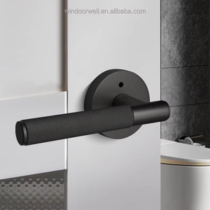 Poignées de porte modernes dorées robustes avec boutons pour chambre, salle de bain ou hôtel - Product Image 1