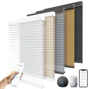 Rèm cửa sang trọng Cửa Sổ Phòng khách thông minh động cơ Wifi Shangrila Rèm điện cơ giới ngang Sheer Ba bóng râm mù - Product Image 1