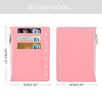 Yihe Meilleure vente 8 couleurs A7 Litchi cuir lâche mouche feuille tableau de bord pour A6 Budget classeur avec fente pour carte et pochette à fermeture éclair