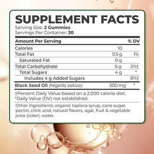 Suplementos de uñas y piel para el cabello de primera calidad para la digestión inmune y antioxidante y las articulaciones, soporte para la salud del hígado, gomitas de aceite de semilla negra - Product Image 3