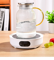 Carafe à eau et à boisson en verre borosilicate à rayures verticales, design moderne, grande capacité, avec poignée