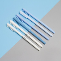 Stylos en plastique couleur Morandi, neutres, lot de 6, papeterie pour étudiants, fournitures de bureau, bille noire 0,5 mm, promotionnels