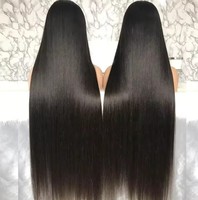 Perruque en cheveux humains vierges brésiliens 100% naturels, avec dentelle suisse transparente, lisse HD, 13x4 13x6, pour femmes noires