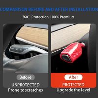 Couvre-levier de direction, couvre-levier de vitesses en fibre de carbone compatible avec Tesla Model 3/Y, protection complète du levier de vitesses