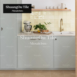 Gạch lát nền, gạch ốp tường nhà bếp kiểu Pháp, gạch mosaic men sứ, đá mài bóng, đá vôi màu be Jura - Product Image 3