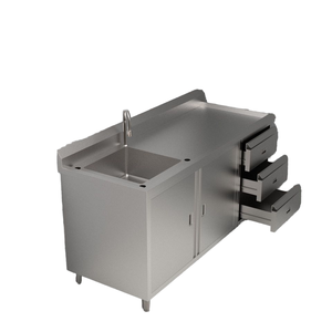 Vente en gros d'usine, armoire de cuisine commerciale, console, évier de travail en acier inoxydable 304 extra épais, un trou, multifonctionnel - Product Image 1