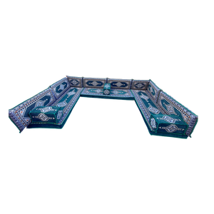 Divano verde a forma <span class=keywords><strong>di</strong></span> U in stile arabica Majlis Set cuscini da pavimento per soggiorno e ville Pallet divani componibili - Product Image 1