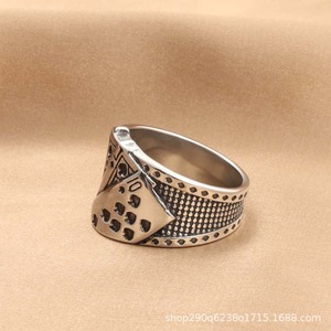 <b>Playing</b> <b>Card</b> Ring Stainless Steel Retro Punk Style Unisex Fashion Jewelry Gift - Product Image 4