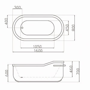 Baignoire spa en acrylique moderne avec accessoires en acier inoxydable Baignoire de massage tourbillon pour salle de bain à domicile - Product Image 6