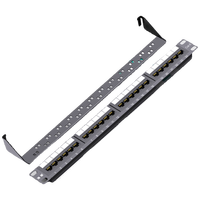 Haina Gigabit Cat6 24-Port Network Distribution Frame Kelas Teknik 1U Kabinet Rak Baja Cold-Rolled Panel Patch HN-624