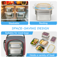 Boîte à lunch en métal pour la préparation des repas, contenants alimentaires hermétiques, compatibles micro-ondes, anti-fuite, boîte bento en acier inoxydable avec séparateur