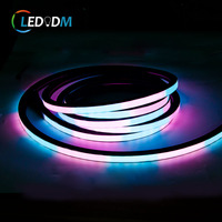 Lumière néon LED RVB 24V 16x16mm WS2811, multicolore, étanche, adressable, flexible