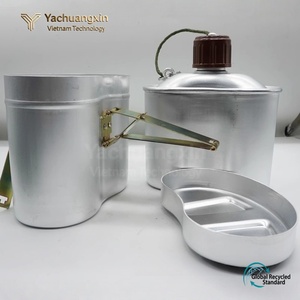 Ensemble de cuisine de camping en aluminium 3 pièces, casserole portable avec couvercle et plateau pour une utilisation en extérieur - Product Image 3
