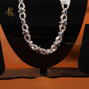 Cadena de Cuello Hip Hop de Moda, Elaborada con Piedras de Aspecto de Diamante Moissanite de Alto Brillo, para un Estilo de Joyería de Cultura Urbana Icónica - Product Image 1