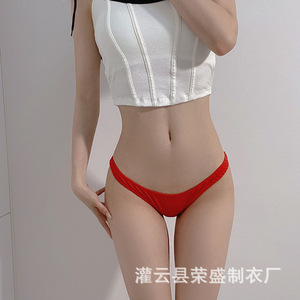 Nouvelles culottes triangle à fines bretelles de style européen et américain, culottes string sexy et érotiques à taille basse, strings à décolleté en V profond pour - Product Image 5
