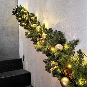 Écologique 2.7m Aiguille <span class=keywords><strong>De</strong></span> Pin Pomme <span class=keywords><strong>De</strong></span> Pin Décoratif Rotin Pvc <span class=keywords><strong>Guirlande</strong></span> <span class=keywords><strong>De</strong></span> Noël avec Lumières Led pour Décor <span class=keywords><strong>De</strong></span> <span class=keywords><strong>Cheminée</strong></span> - Product Image 5