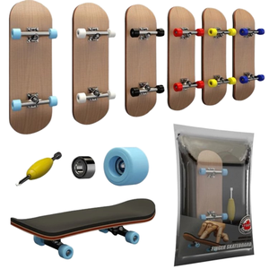 <span class=keywords><strong>HENGGE</strong></span> Mini Holz-Fingerboard Kinderspielzeug Professioneller Legierungsständer Skateboard Finger-Skateboard Geeignet für 8-13 Jahre Alte - Product Image 1