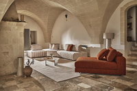 Canapé modulaire italien populaire moderne en tissu et cuir pour usage domestique, mobilier d'appartement sur mesure