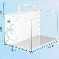 Aquarium de bureau avec filtre arrière intégré, nano-aquarium en verre pour chambre à coucher, salon, poissons-clown, eau salée