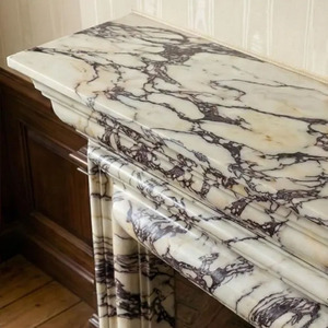 हाथ से नक्काशीदार कैलाक्टा वायला मैटल आधुनिक प्राकृतिक पत्थर के चारों ओर फ्लैटेड संगमरमर के डिजाइन पॉलिश फर्नीचर - Product Image 3