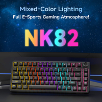 Clavier mécanique filaire pour jeux AJAZZ NK82, 75 % ABS, 82 touches, clavier pour joueurs pour ordinateur portable PC avec bouton