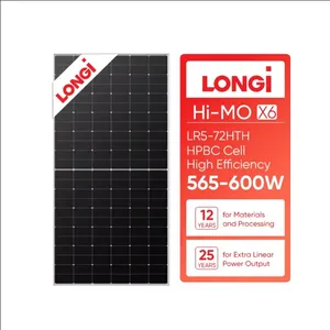 Panel surya ubin atap kustom Longi Hi-MO X6 LR5-72HTH 580M pengiriman cepat panel surya