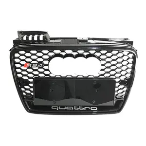 Auto Grille For Audi A4 B7 Rs Grill Change To RS4 Chrome Black Silver High Quality Mesh RS4 Front Grill 2005 2006 2007