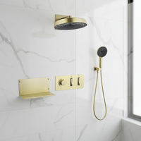 Mitigeur de douche moderne en laiton finition bronze avec thermostat, cartouche céramique, 2 fonctions eau chaude/froide