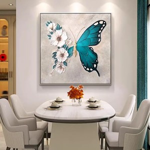 Animal Paintings Butterfly Floral Canvas Art 3D Effect Wall Decor For Living Room <b>Bedroom</b> Entryway - Product Image 2