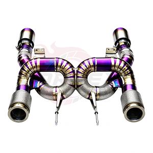 Vortex Titanium Blue Exhaust System for McLaren 720S 4.0T with Heat Shield Front Pipes Loop Pie-Cut Tailpipes <b>Kits</b> Module - Product Image 4