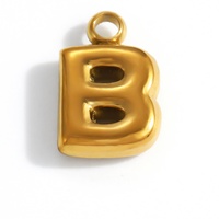 SUMMLY Tendance Vintage Simple Plaqué Or 18 Carats Acier Inoxydable Étanche Mini Breloques Lettres Accessoires Bijoux de Mode