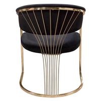 Chaises de salle à manger en velours noir rembourrées de style moderne, chaise de salle à manger de luxe moderne pour hôtel