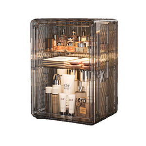 אינטרנט סלבריטי קיבולת גדולה שכבה כפולה איפור אקריליק שקוף מארגן רב תכליתיים יוקרה בסגנון קוסמטיקה - Product Image 5