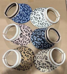 HJH118 في الهواء الطلق النساء الربيع الصيف ليوبارد فارغة قبعة تنفس قناع ظلة عقال دون أعلى الشمس بلغت ذروتها قبعة من القش - Product Image 4