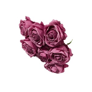 Bouquet de roses artificielles en soie, décoration de mariage, arrangement de roses séchées au toucher réel - Product Image 5