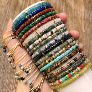 Natural Stone <b>Bracelet</b> Colorful Glass Beaded Relaxation Aid Strategic Custom Packaging Solution After-sales Support - Product Image 1
