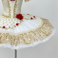 Tutu de ballet professionnel Esmeralda Pancake T1916, brodé or, pour filles, pour compétition et spectacle, personnalisable