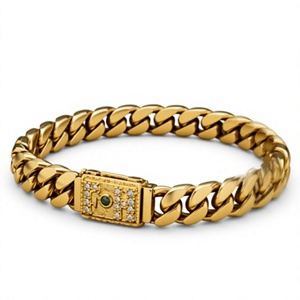 Orelia Iuxe Oreliya 31, Conjunto de Joyería Chapada en Oro de 18K, Collar y Pulsera con Incrustaciones de Concha, Estilo Hip Hop, Accesorios de Moda Unisex, Regalo para Fiestas - Product Image 1