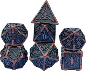 Antique Zinc Alloy 16mm Polyhedral Dnd Metal <b>Dice</b> <b>Set</b> Custom Leaf Shape Dungeons Dragons RPG Dnd Games Usage - Product Image 2